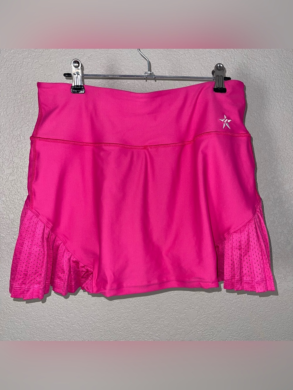Hot Pink Pleated Athletic Skirt with Built-In Shorts